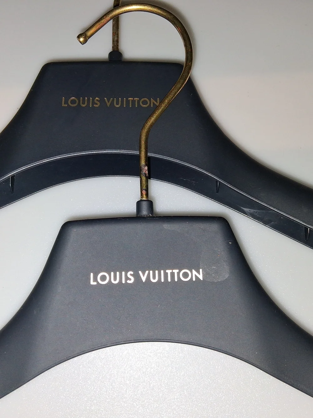Louis Vuitton Black Hangers with Gold Hooks - Set of 2